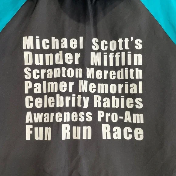 The Office Michael Scott Black Blue‎ Windbreaker Jacket Full Zip Men's Size M - Picture 5 of 9